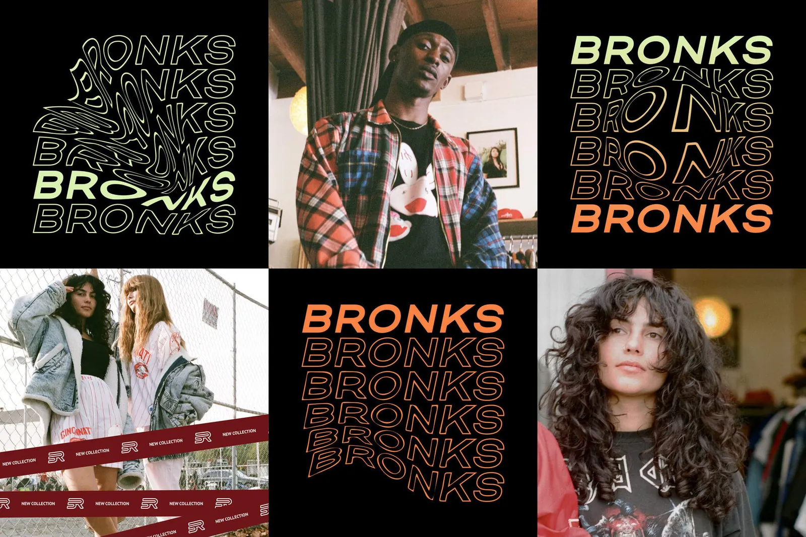 Фирменная графика Bronks: искажённая типографика и съёмка